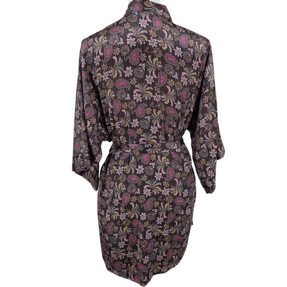 Victoria's‎ Secret Womens XS/S Satin Short Sleeve Kimono Floral Paisley Robe NWT - Picture 4 of 6